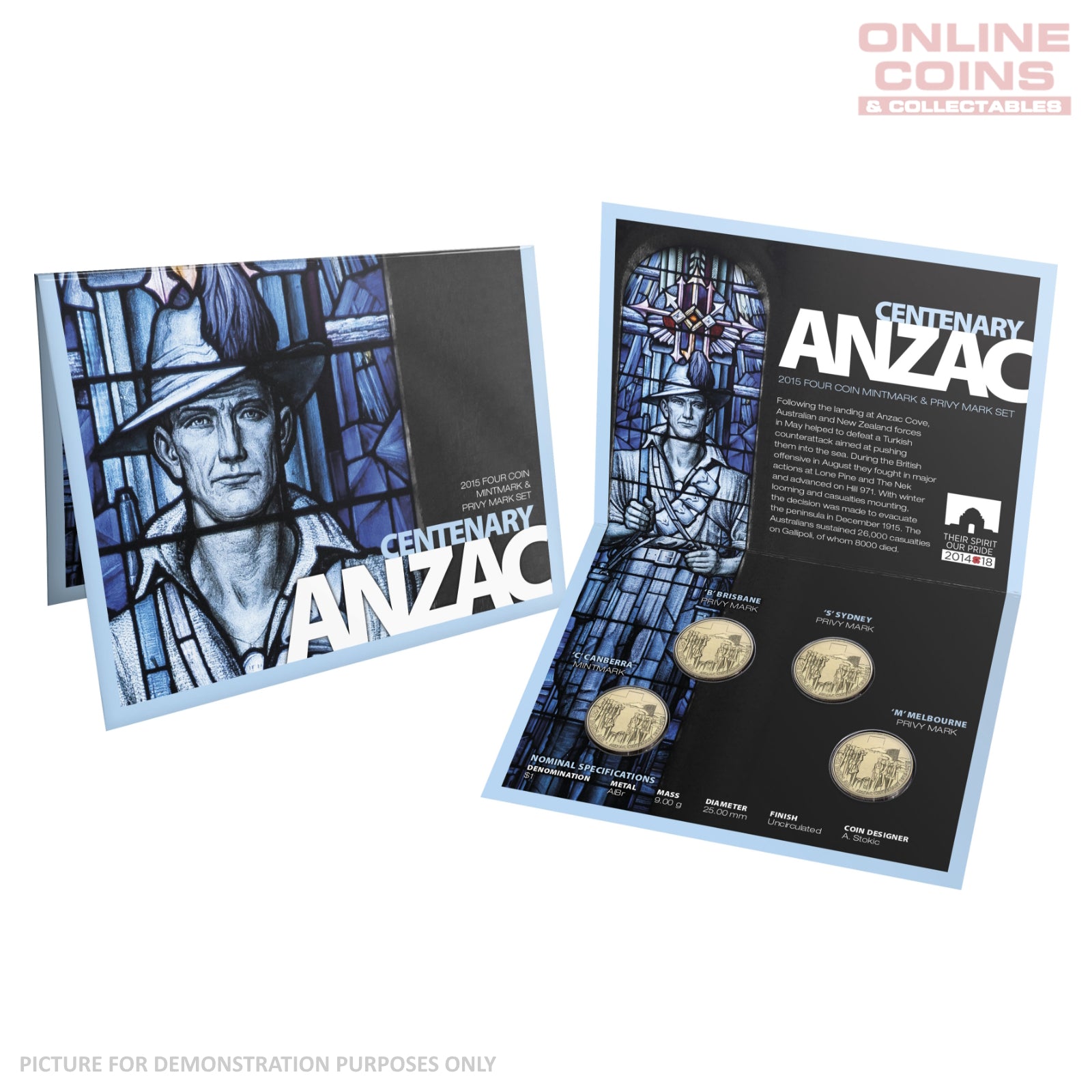 2015 Four Coin Mintmark and Privy Mark Set - Anzac Centenary